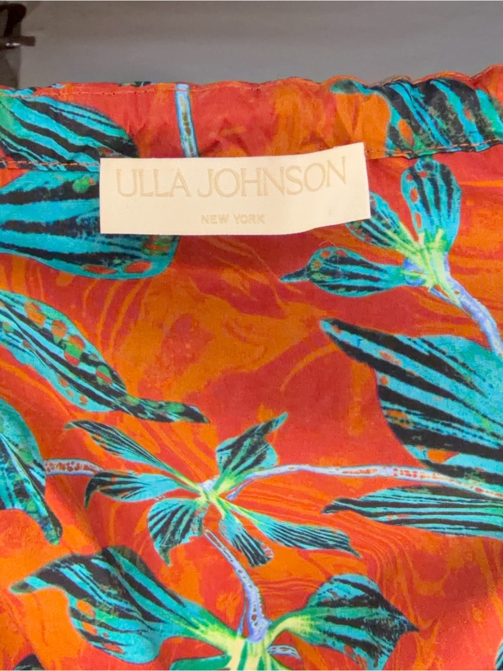Ulla Johnson Rust Floral Midi Skirt with Teal Botanicals - Picture 9 of 10